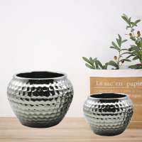 Various ceramic silver flower planter garden flower pot