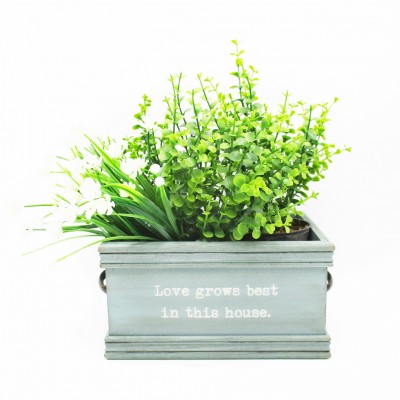 Wholesale Shabby Chic Rustic French Wooden Flowering Planter Pots Box for Outdoor Indoor Home Garden Decoration