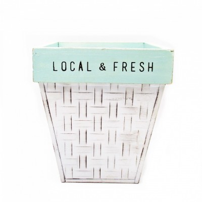 Wholesale Indoor Shabby Chic Turquoise Woven Galvanized Storage Organizer Basket for Kitchen Home Store Display Decorative