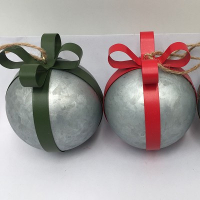 Christmas Ornament Galvanized Ball Personalized a Festival Gift for Holiday