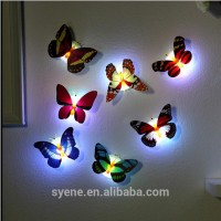 New hot LED Butterfly Wall Sticker Hangings 3D Wall Decros Party Decoration Halloween Christmas Ornaments Night Lights Decor