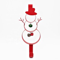 New Product Novelty Cheap Rustic Over the Door Red Metal Snowman Single Holder Hanger Hooks Christmas Gift Ornament Decoration